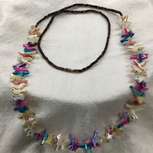 Vintage mother of pearl bird necklace
